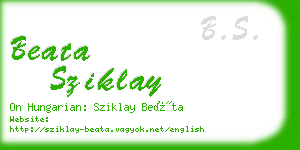 beata sziklay business card